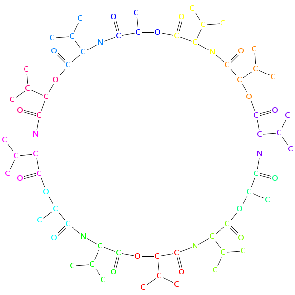 valinomycin chemical structure Chemical structure